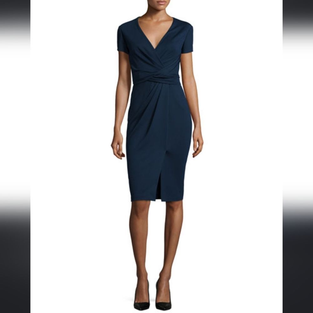 Jason Wu Short-Sleeve Ponte Wrap-Front Dress In Dusk Women's 8